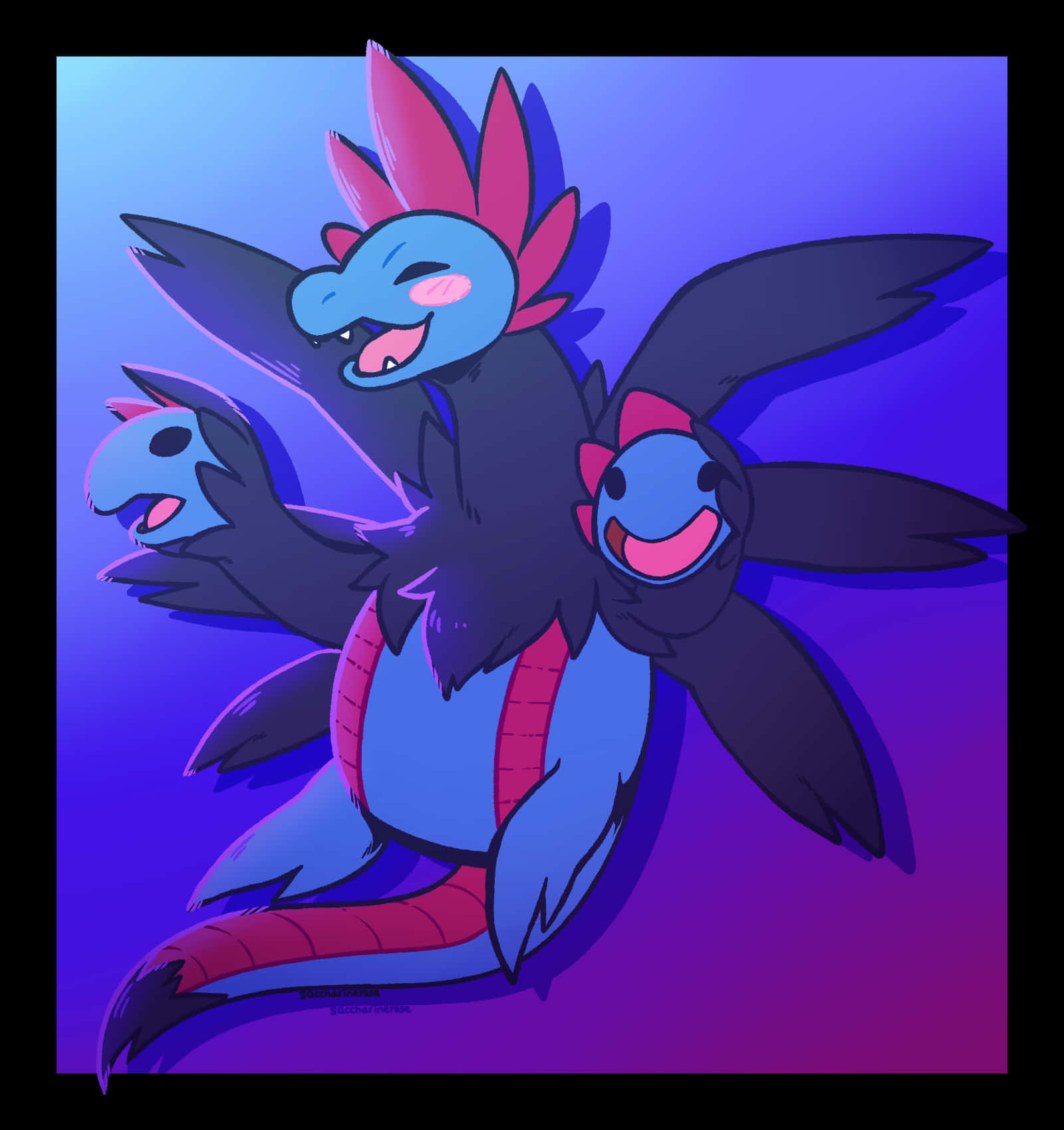 Pokémon Hydreigon With Blush Cheeks Wallpaper