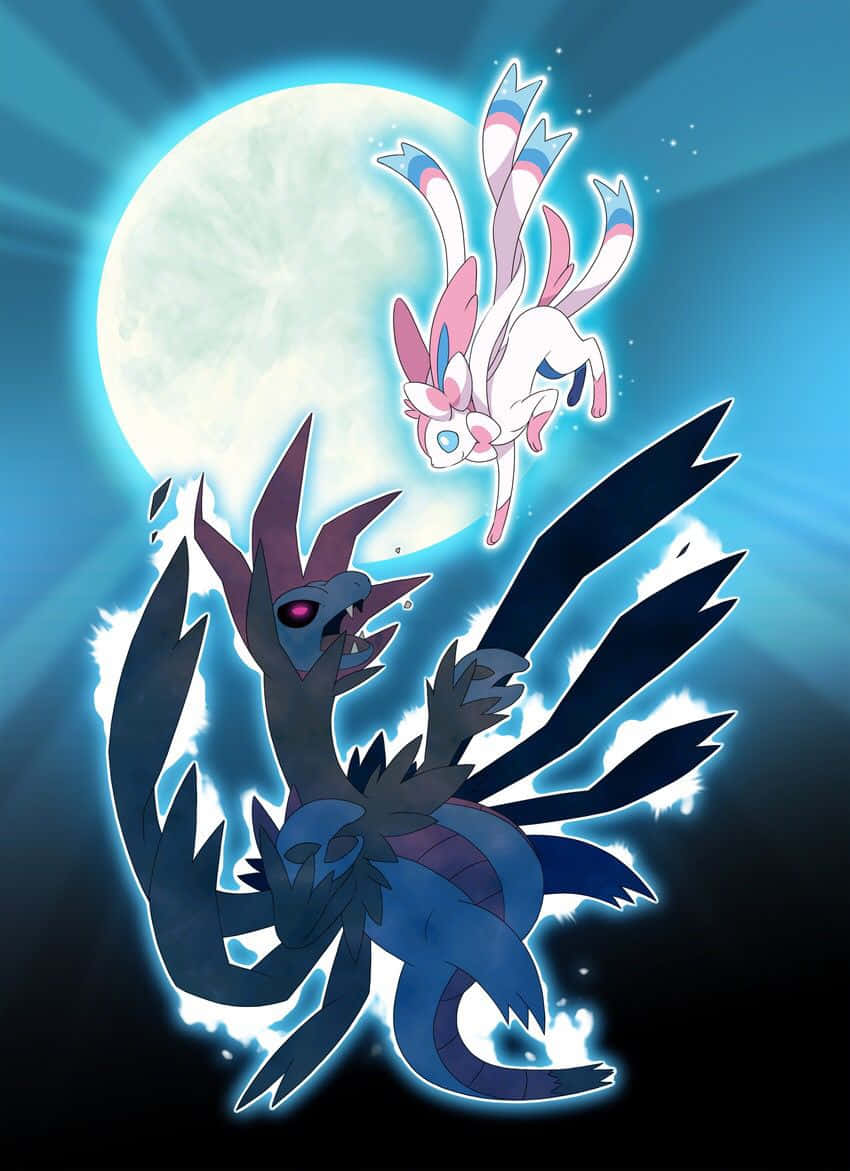 Pokémon Hydreigon With Sylveon Wallpaper