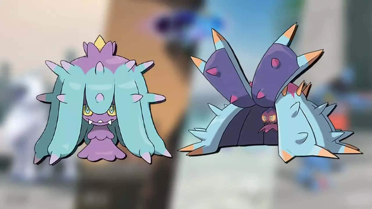 Pokemon Mareanie With Evolved Form Toxapex Wallpaper