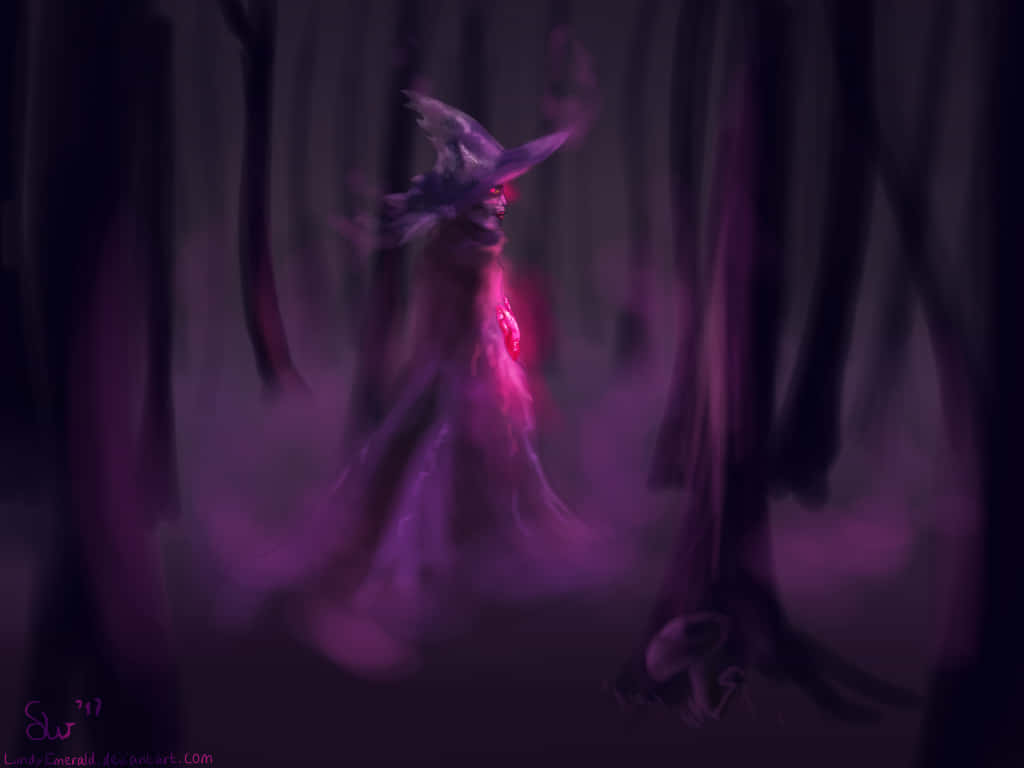 Pokémon Mismagius In Misty Forest Wallpaper