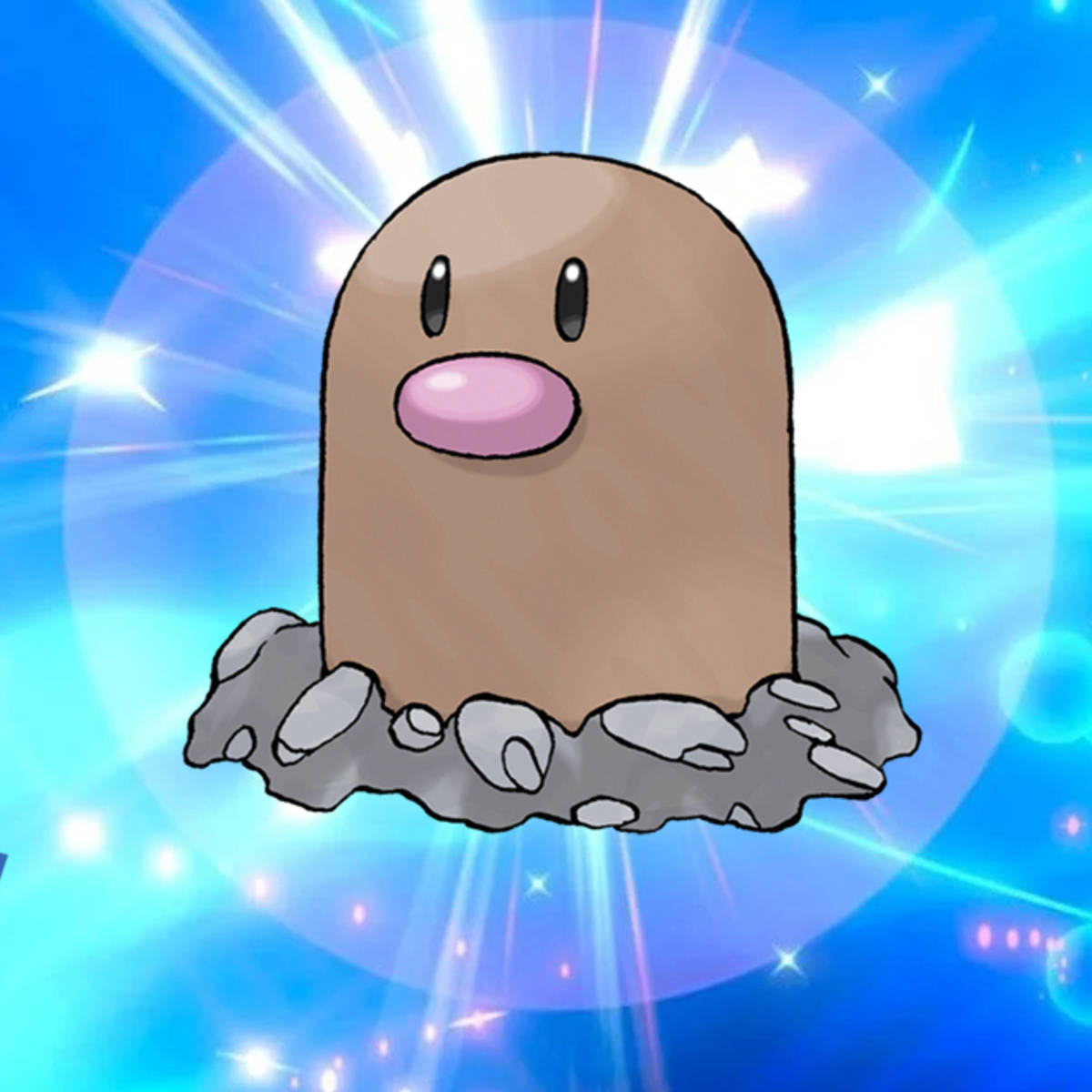 Pokémon's Diglett On Glowing Blue Background Wallpaper