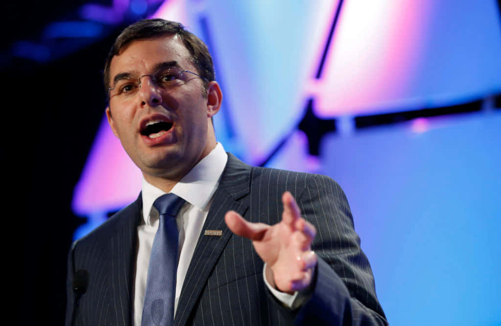 Politician Justin Amash Delivering A Speech Wallpaper