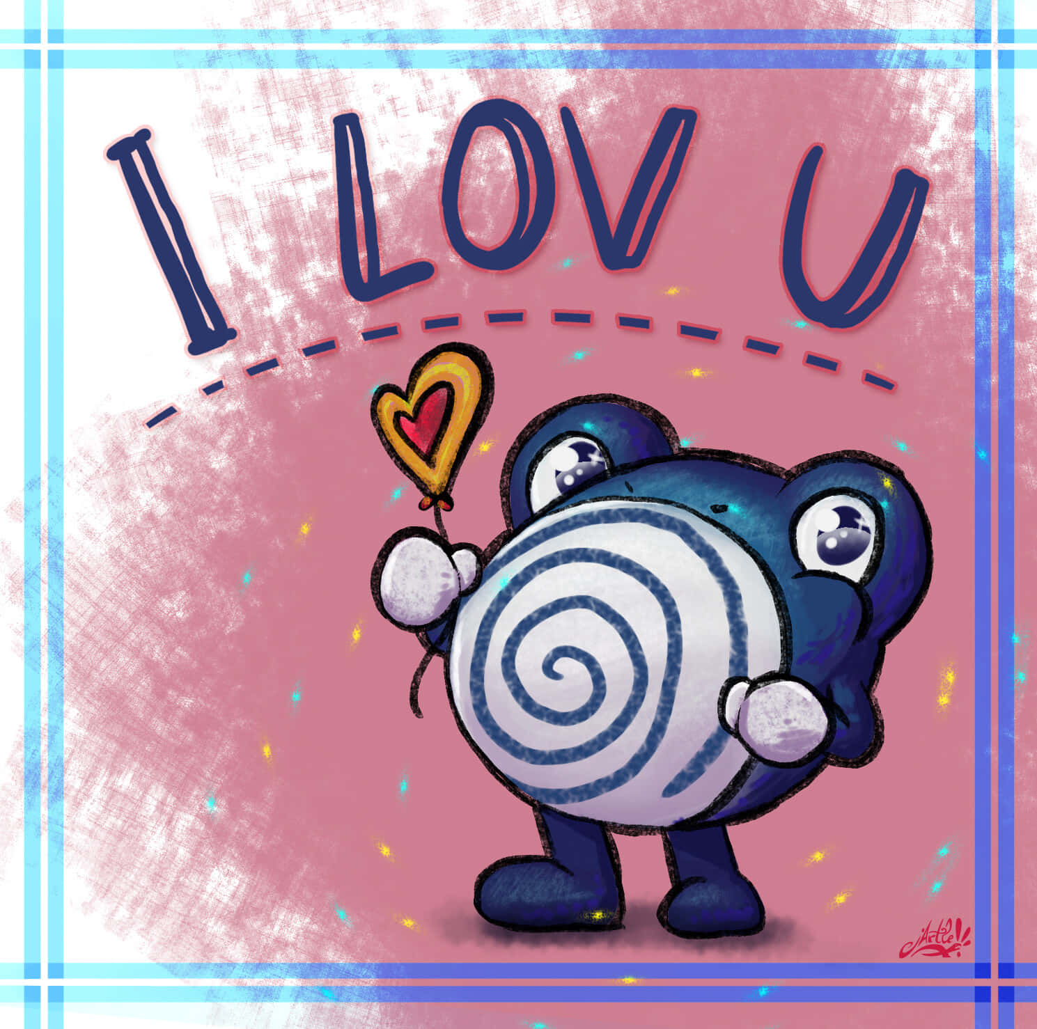 Poliwhirl I Lov U Wallpaper