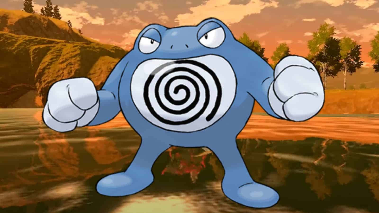 Poliwrath Against Mountains Wallpaper