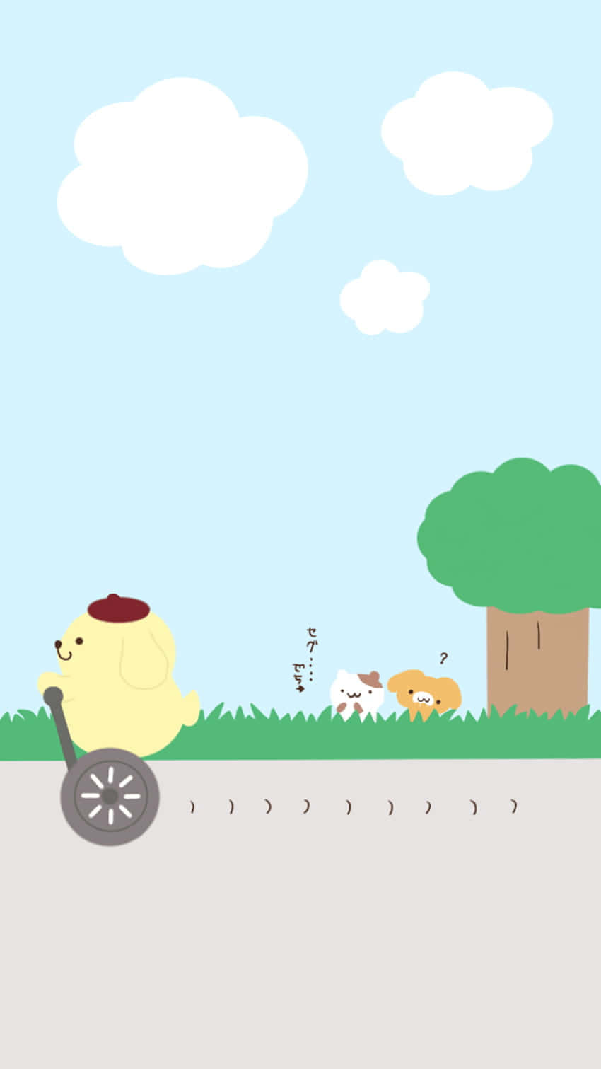 Pompompurin On Wheels Aesthetic Wallpaper