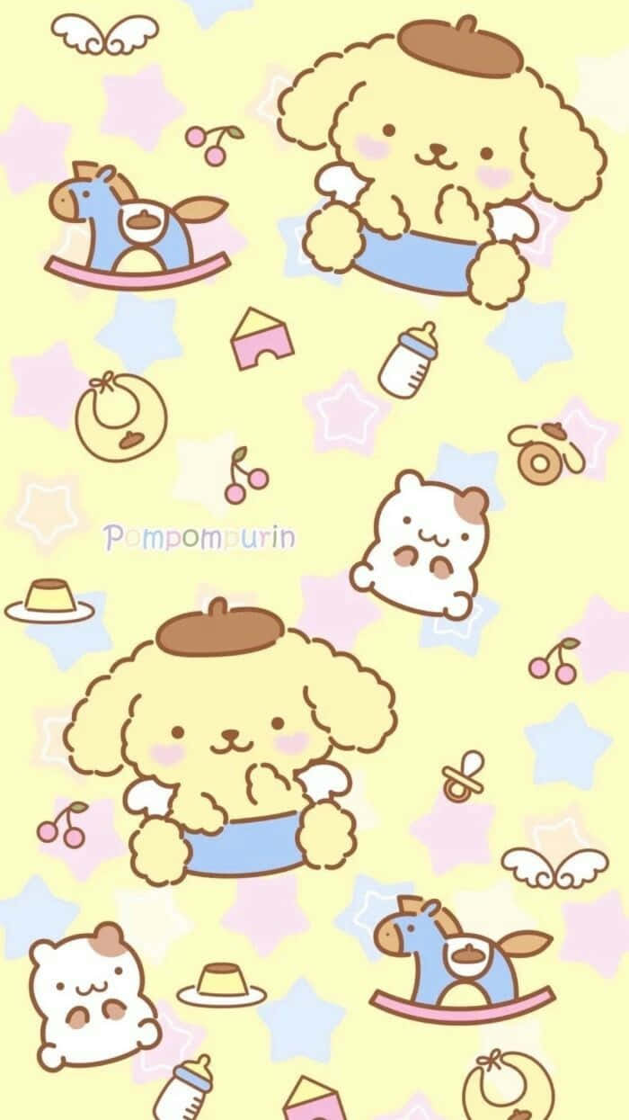 Pompompurin Pastel Aesthetic Wallpaper Wallpaper