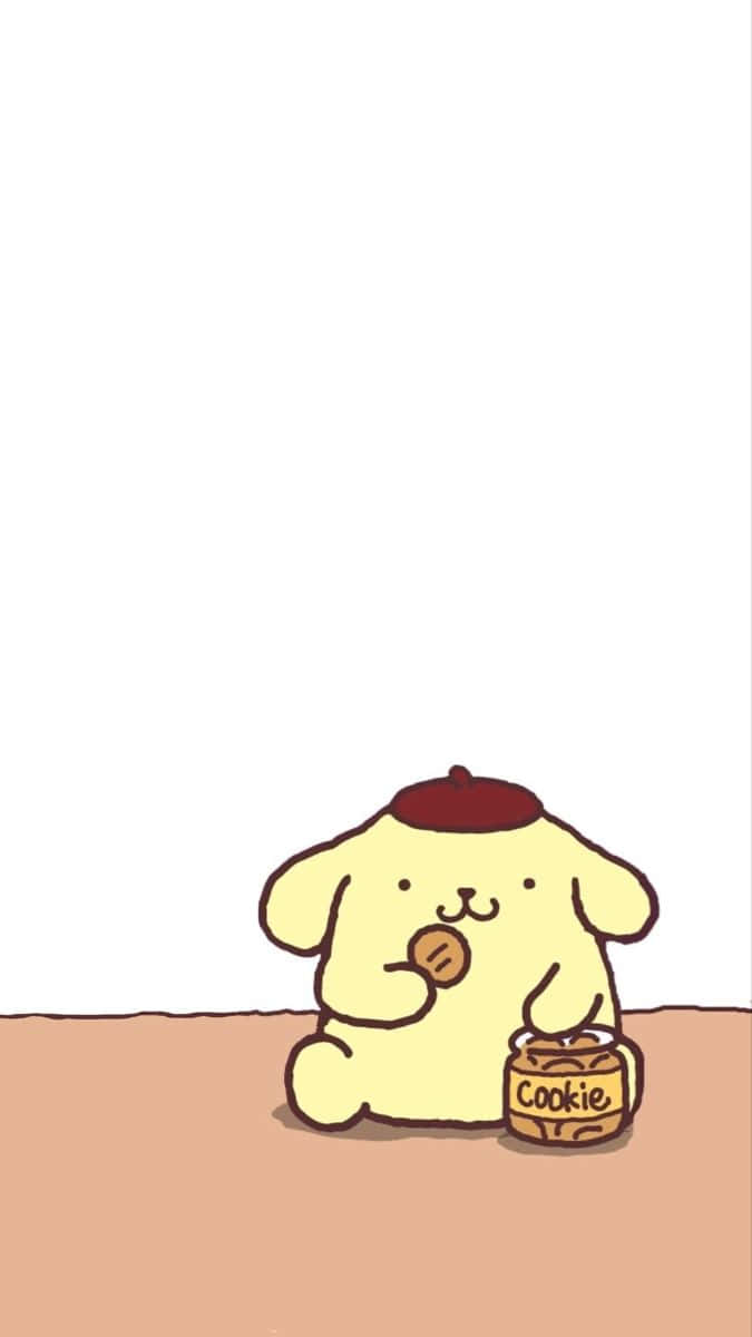 Pompompurin With Cookie Jar Wallpaper