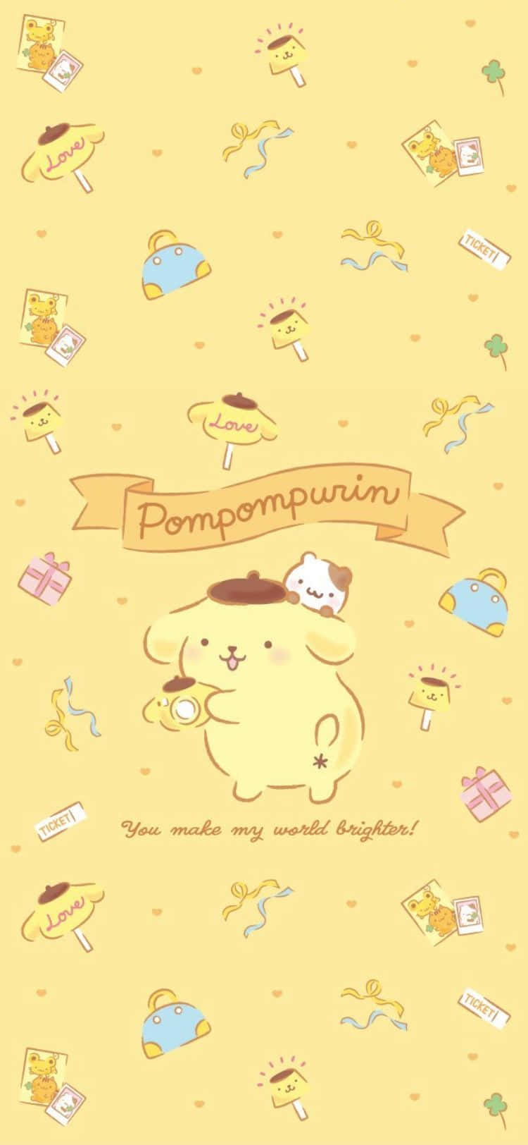 Pompompurin Yellow Aesthetic Wallpaper Wallpaper