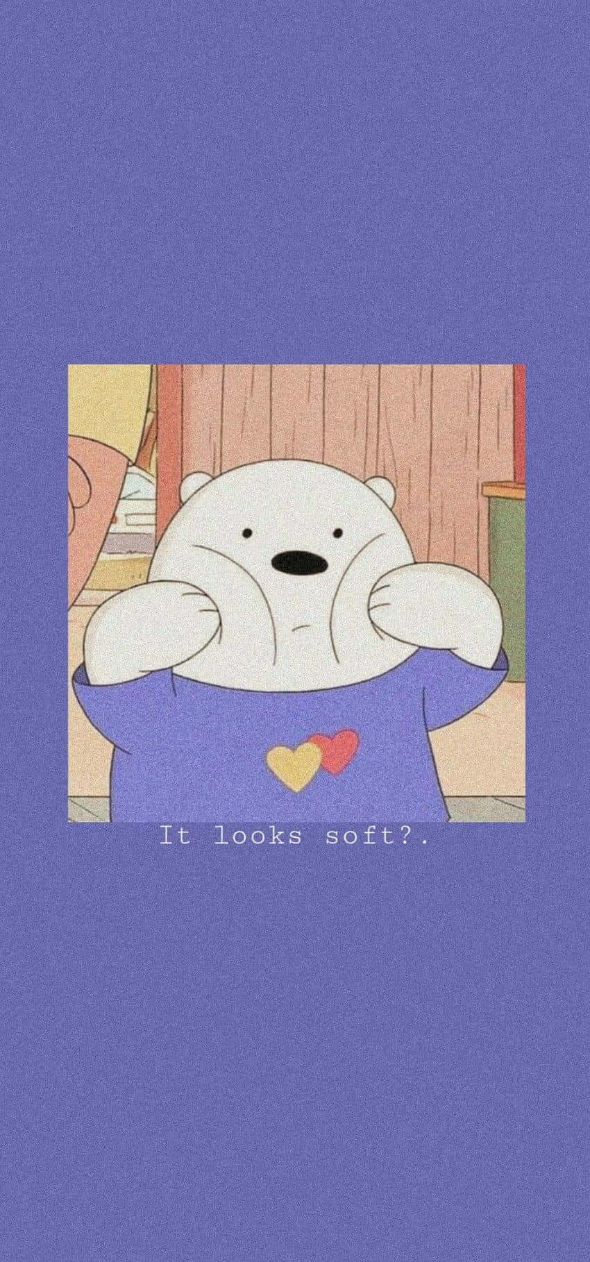 Pondering Aesthetic Bear Cartoon Wallpaper