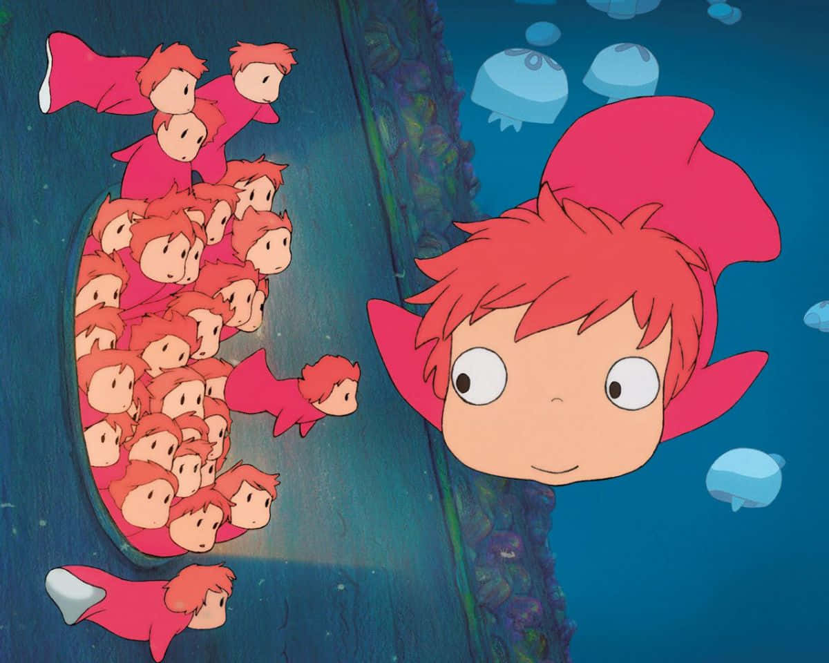 Ponyo_and_ Siblings_ Underwater_ Adventure Wallpaper