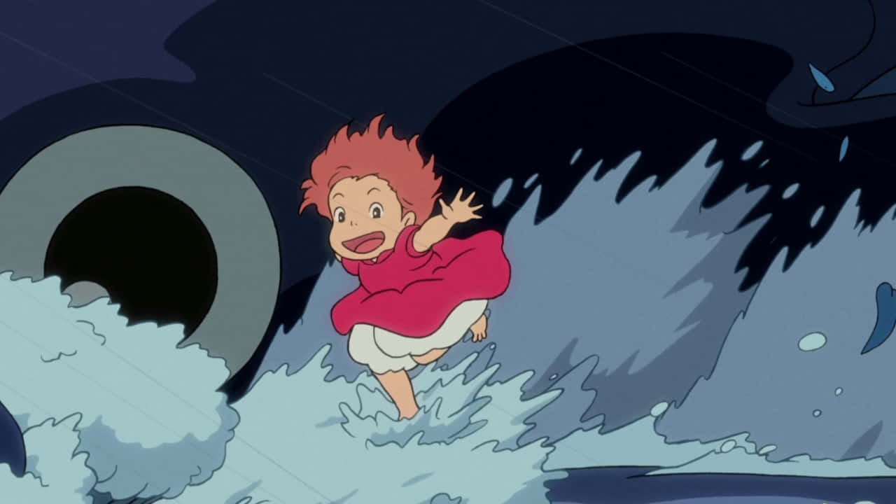 Ponyo Delightsinthe Sea Waves Wallpaper