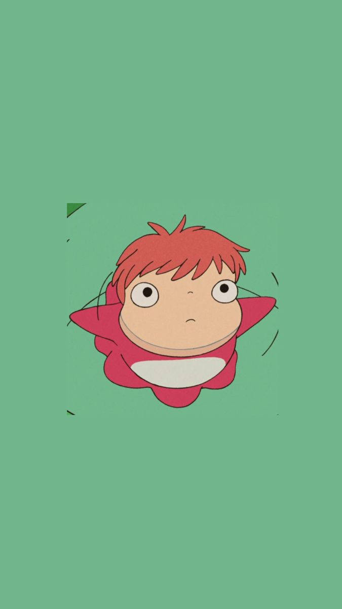 Ponyo Green Background Wallpaper