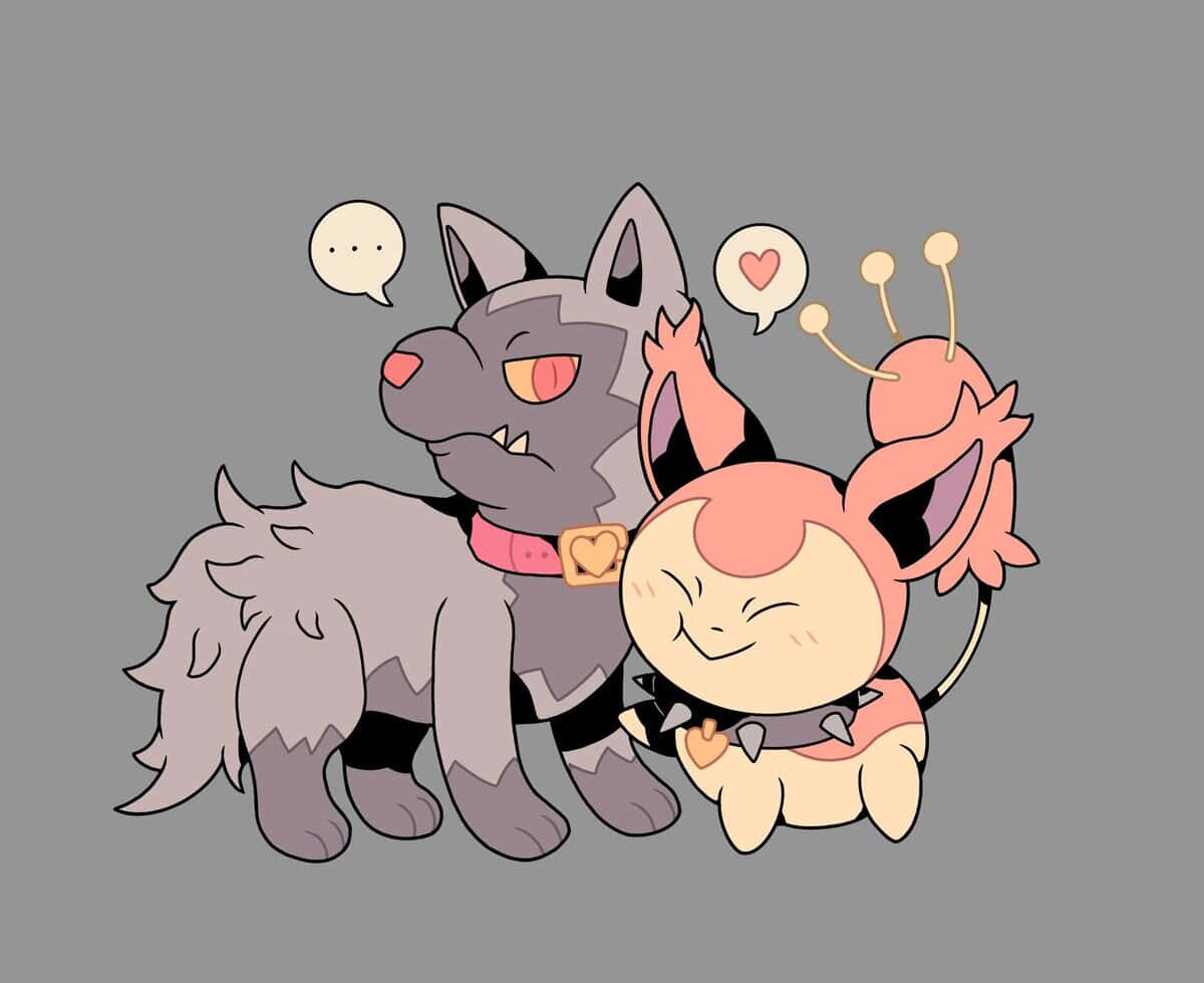 Poochyenaand Skitty Friendship Wallpaper