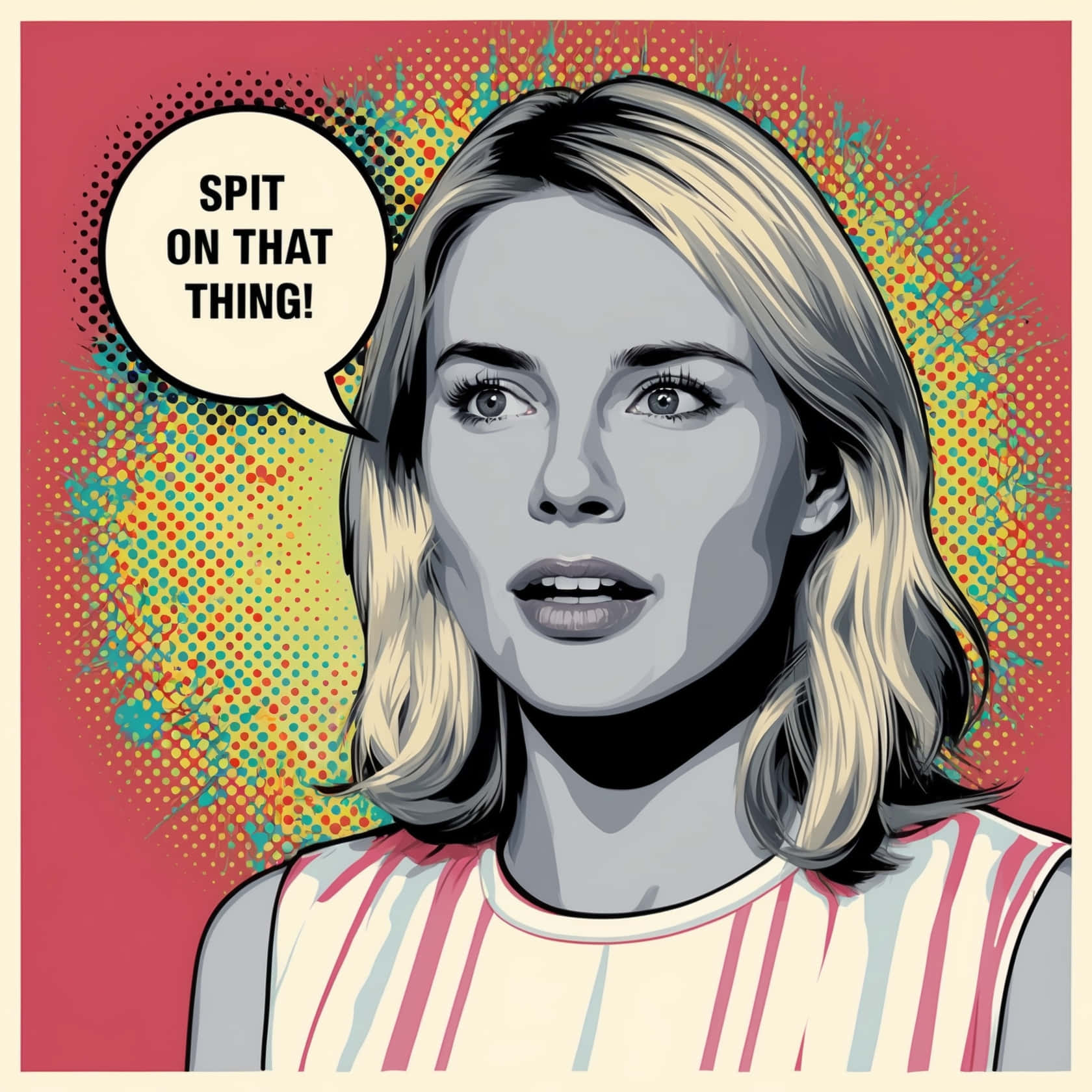 Pop Art Blonde Woman Speech Bubble Wallpaper