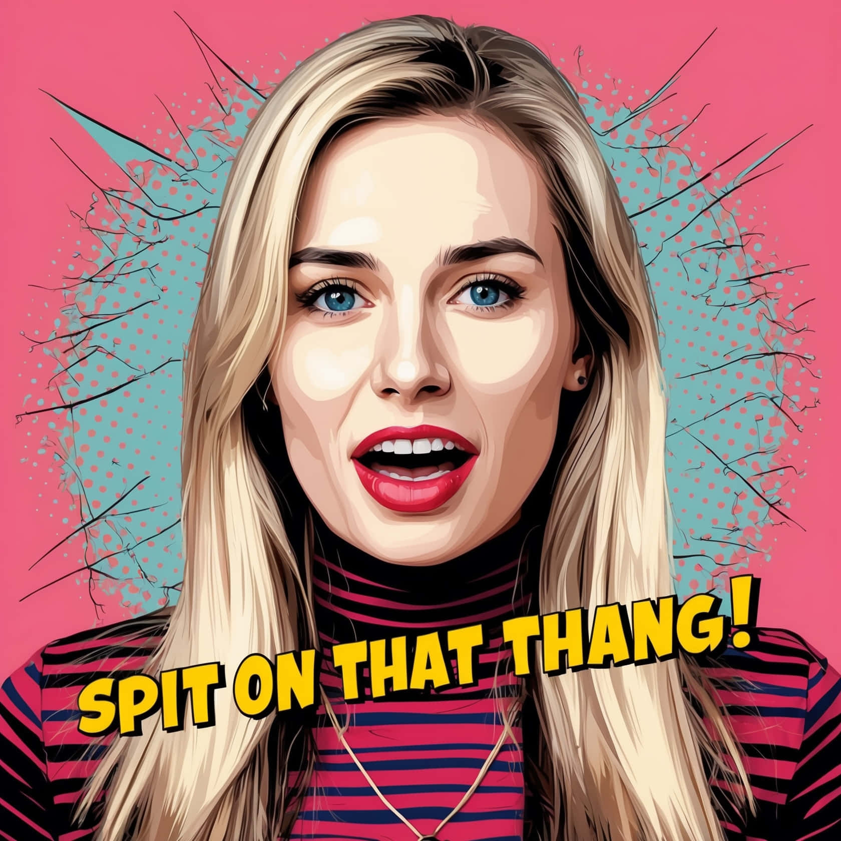 Pop Art Style Portrait Spit On That Thang Wallpaper