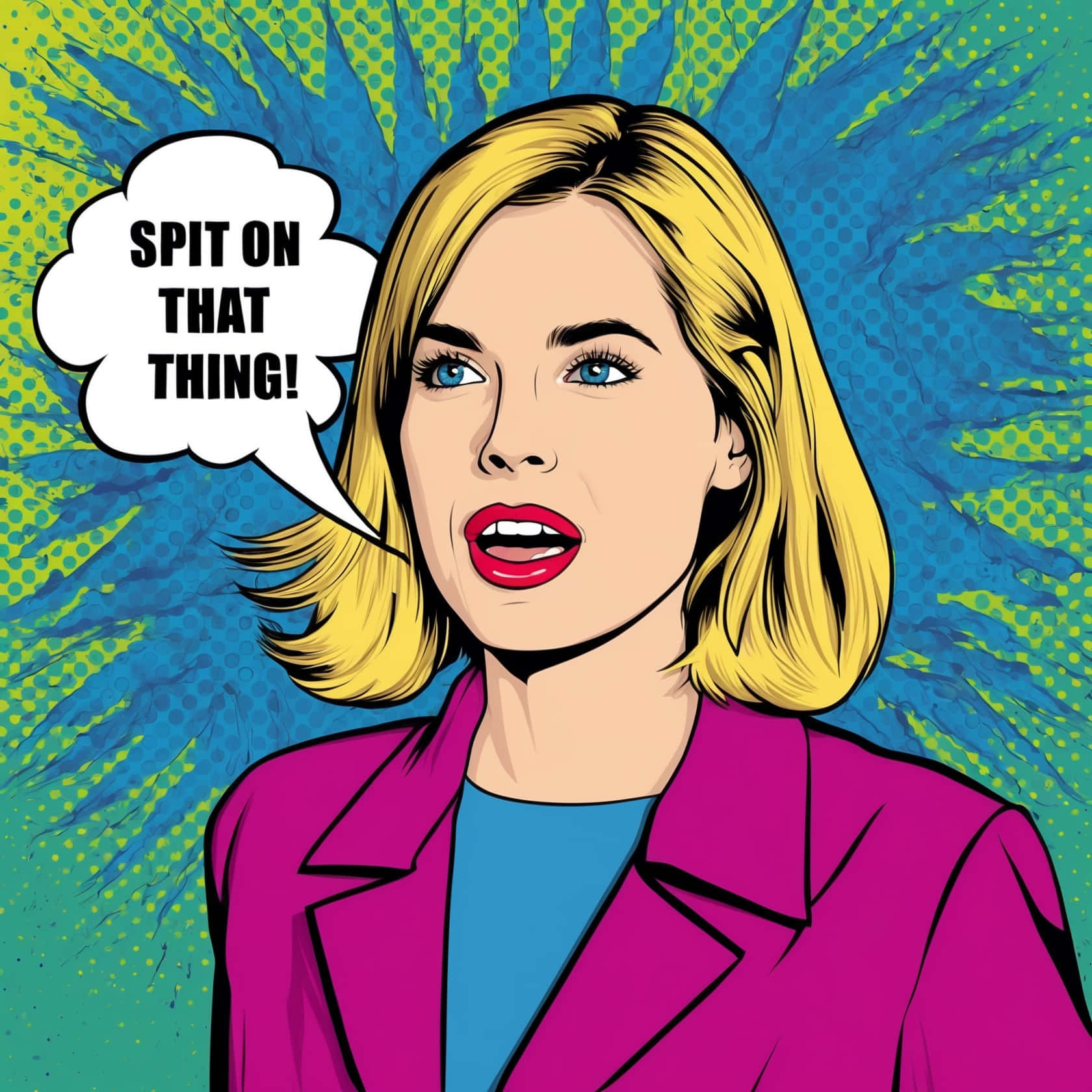 Pop Art Style Woman Speaking Wallpaper