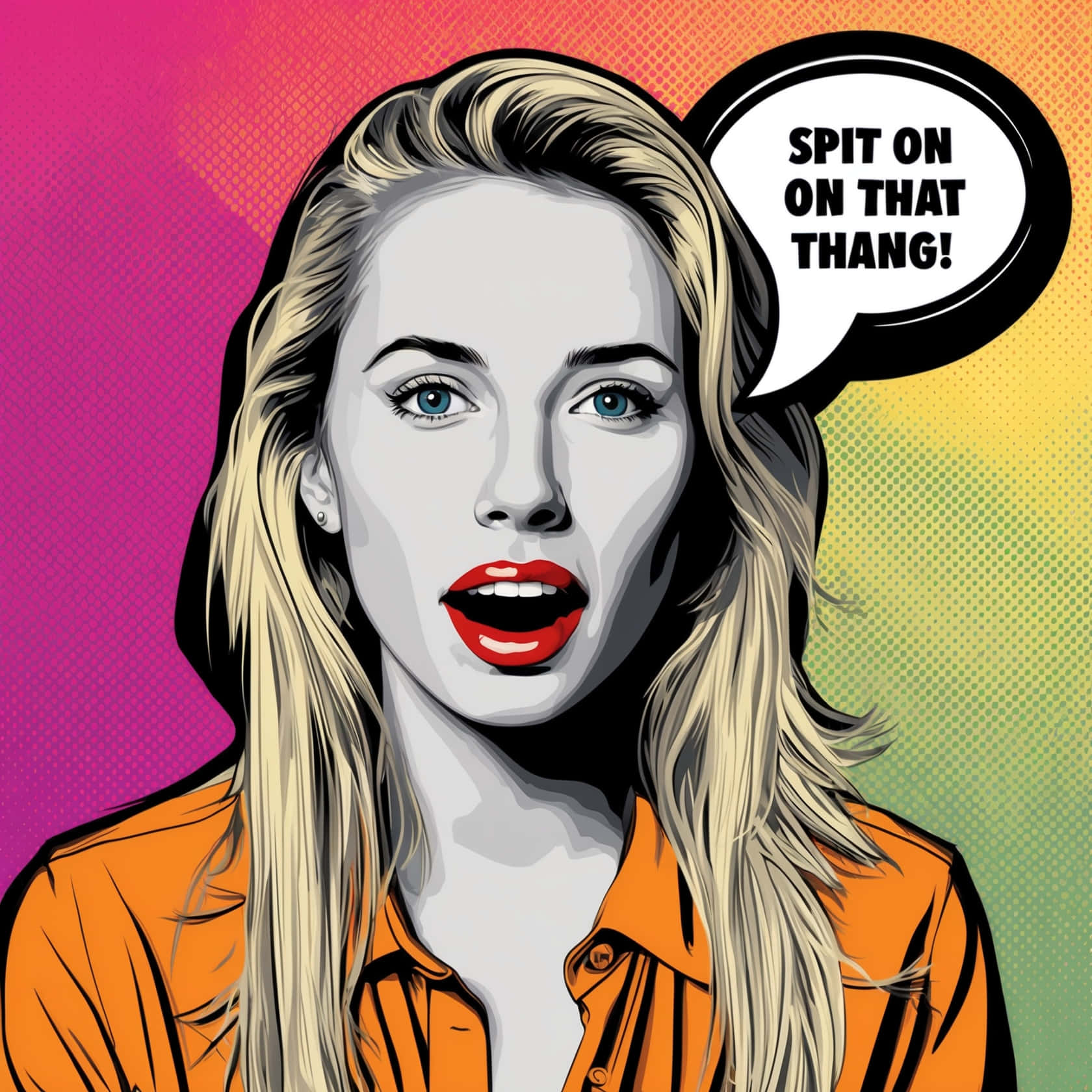 Pop Art Style Woman Speaking Wallpaper