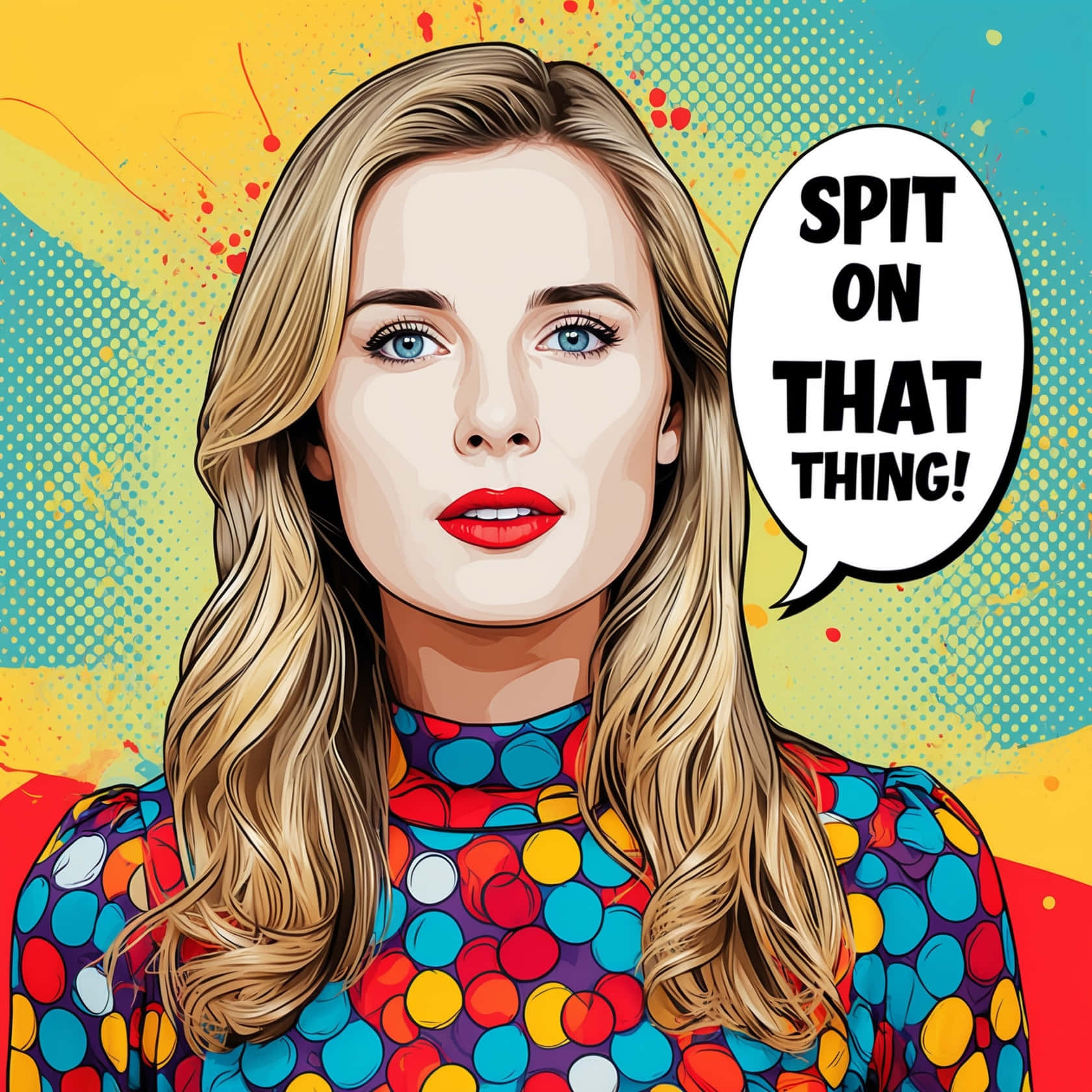 Pop_ Art_ Style_ Woman_ Speech_ Bubble Wallpaper