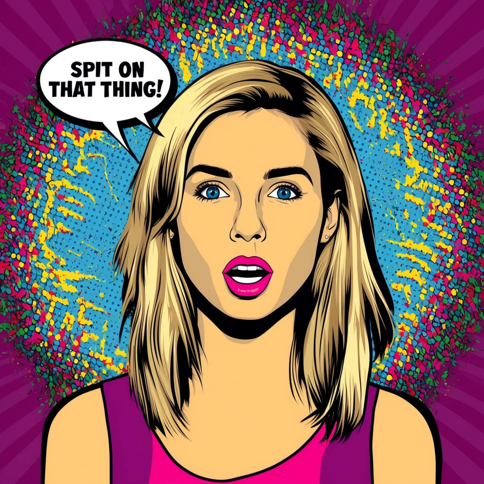 Pop Art Style Woman Speech Bubble Wallpaper