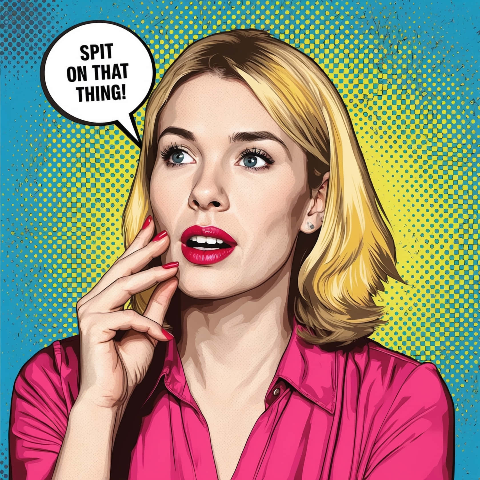 Pop Art Woman Speech Bubble Wallpaper