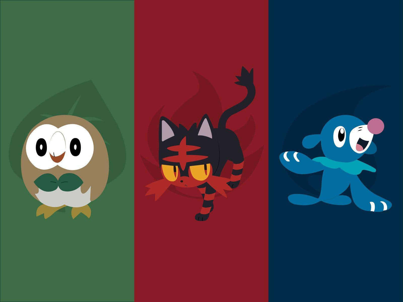 Popplio And Other Starter Pokémon Wallpaper