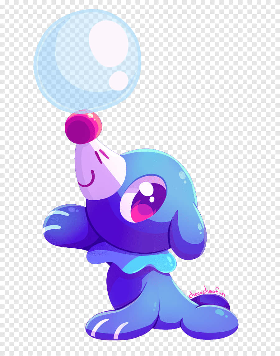 Popplio Balancing A Water Balloon Wallpaper