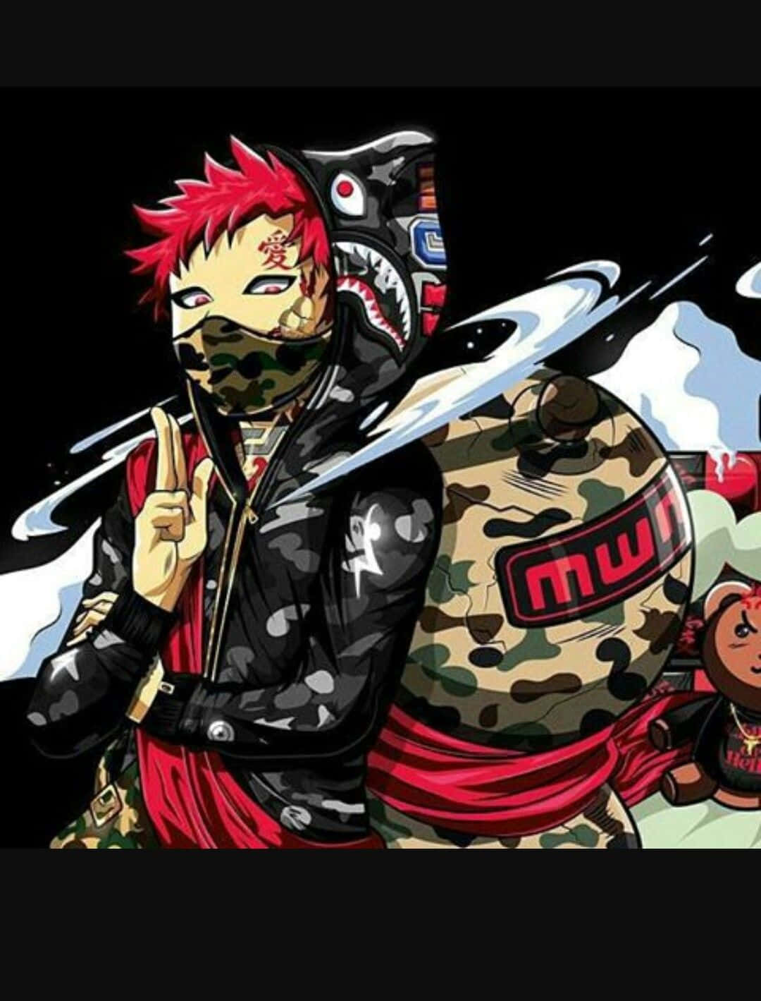 Popular Anime Characters Wearing Supreme Streetwear Wallpaper