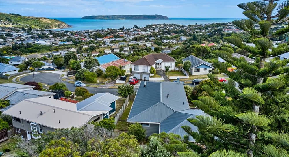 Porirua Coastal Residential Area Wallpaper