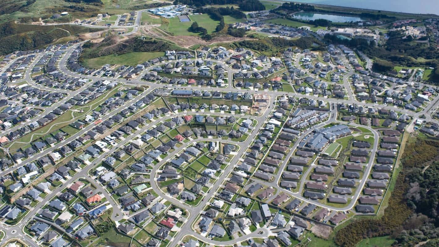 Porirua Suburban Layout Aerial View Wallpaper