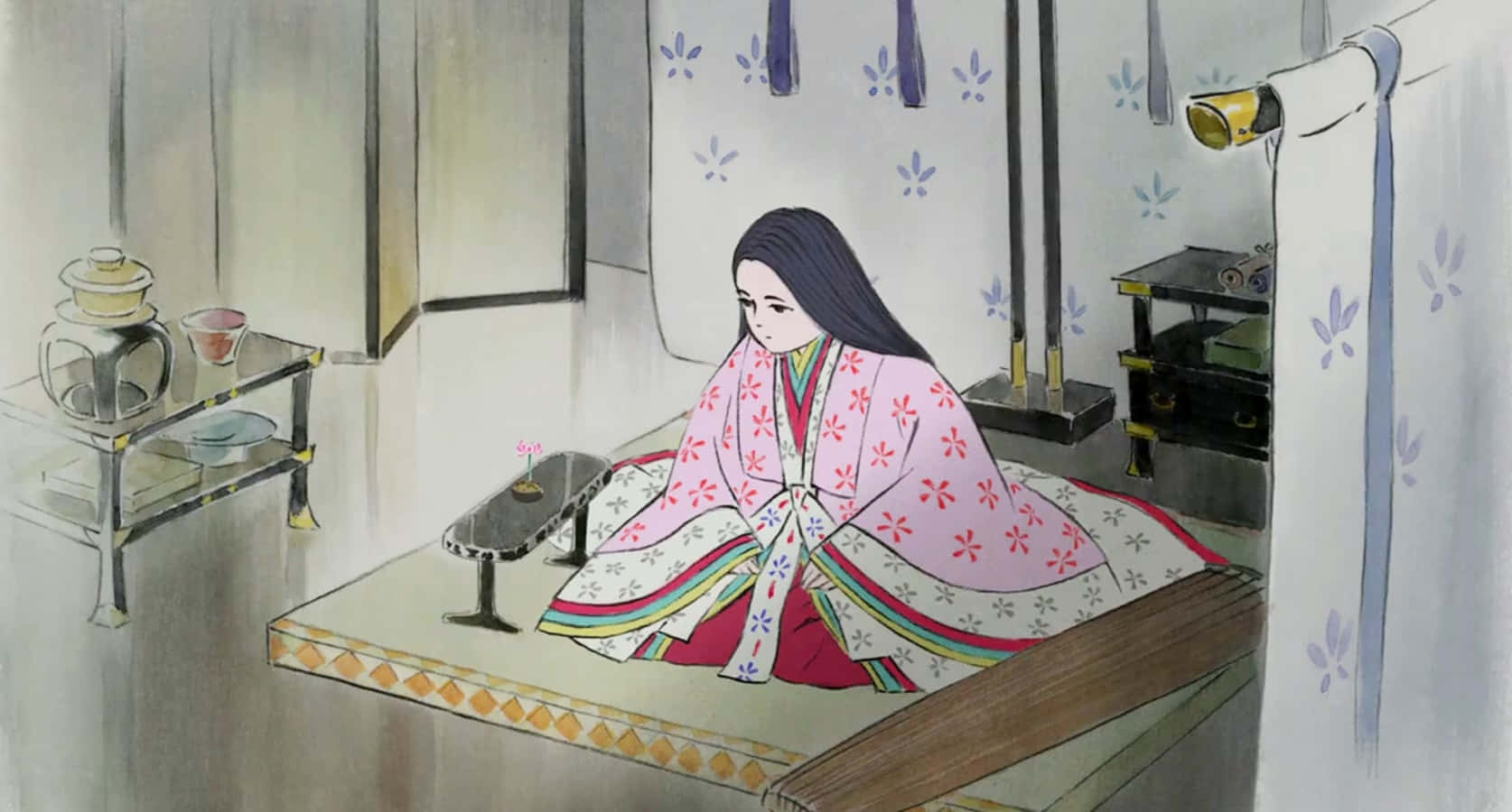 Portrait Of Princess Kaguya In A Scene From The Animated Film 