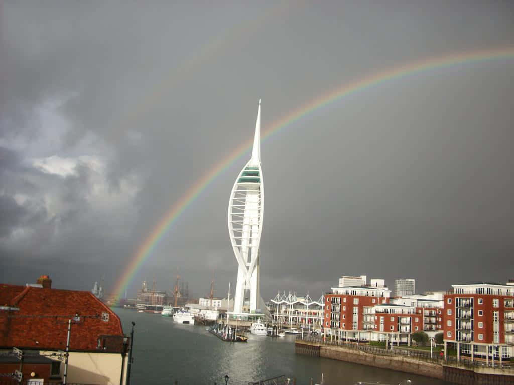 Portsmouth Spinnaker Tower Rainbow Wallpaper