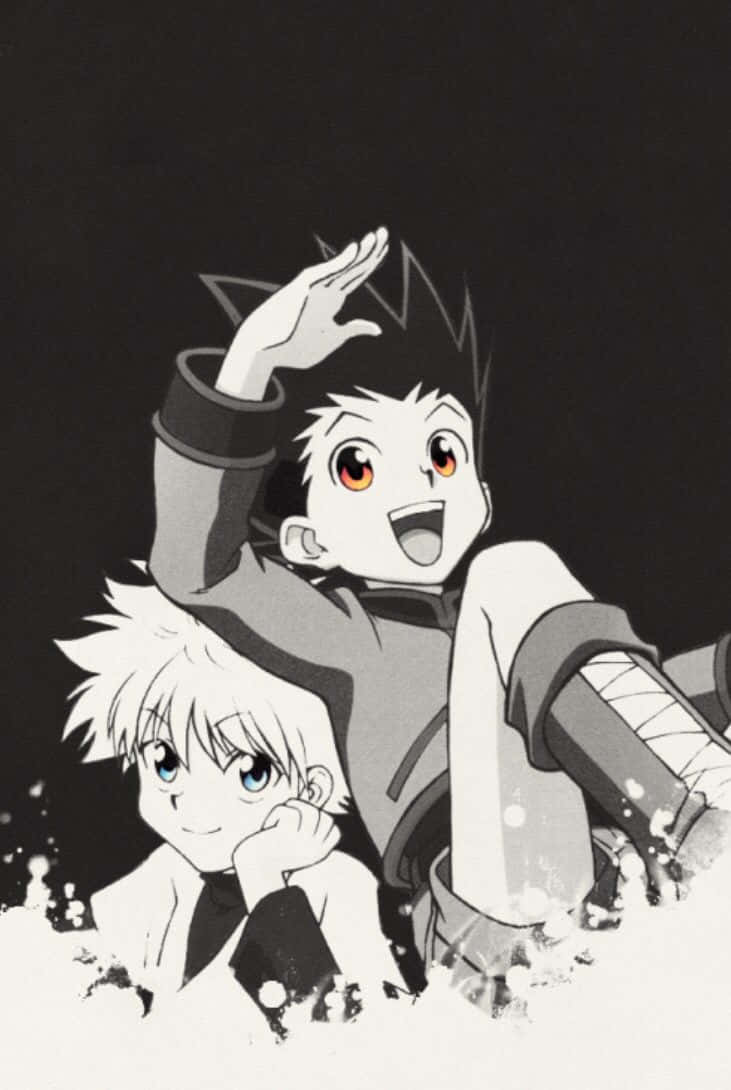 Pose For The Photo! Gon And Killua Have Fun With Their New Phones Wallpaper