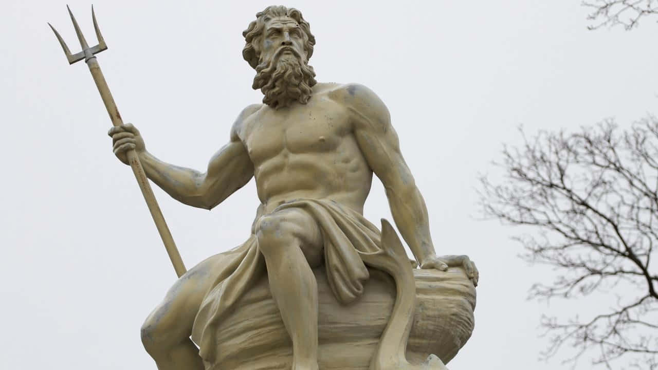 Poseidon Statue Greek God Wallpaper