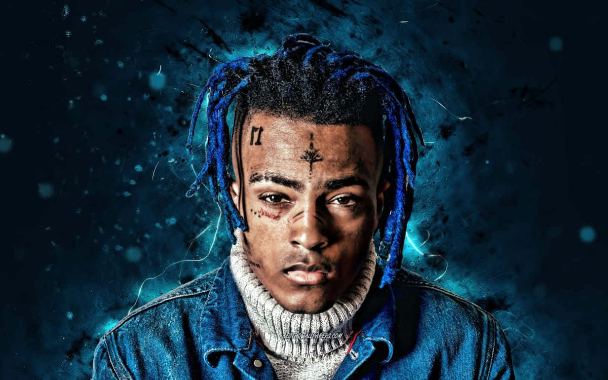 Posthumous Xxxtentacion Neon Blue Wallpaper