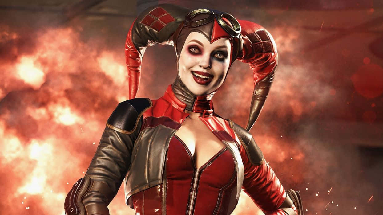 “power At Your Fingertips: Harley Quinn In Injustice 2” Wallpaper