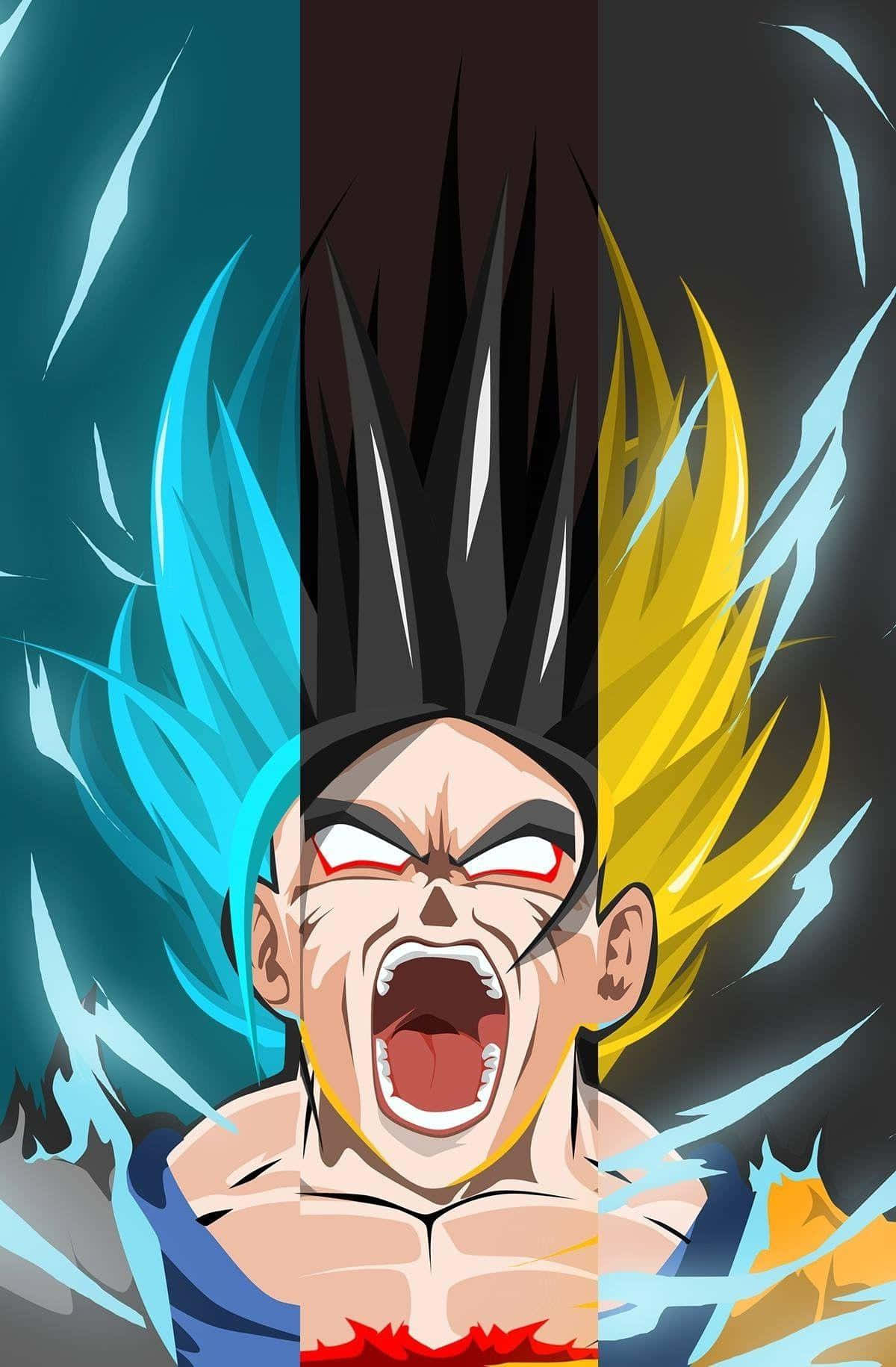 Power Up! Vegeta And Goku Doing Their Super Saiyan Transformation Wallpaper