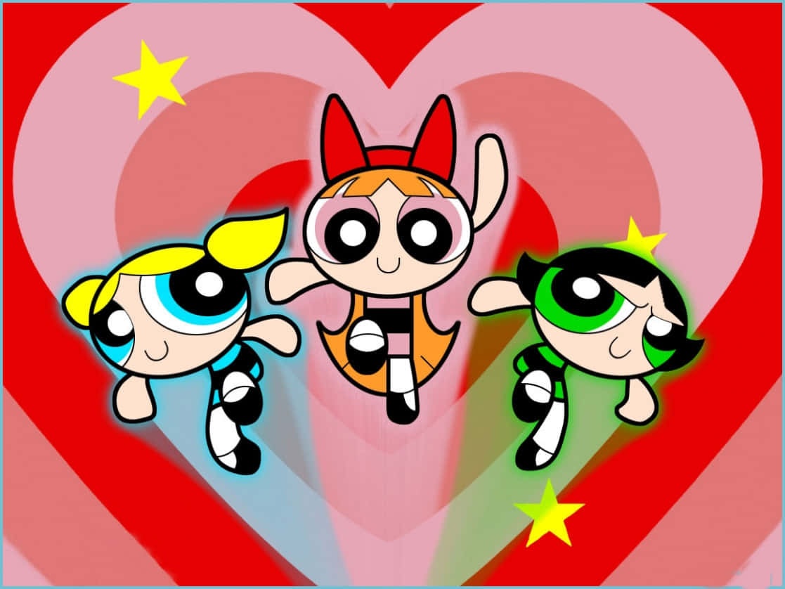 Power Up With The Powerpuff Girls Heart Wallpaper