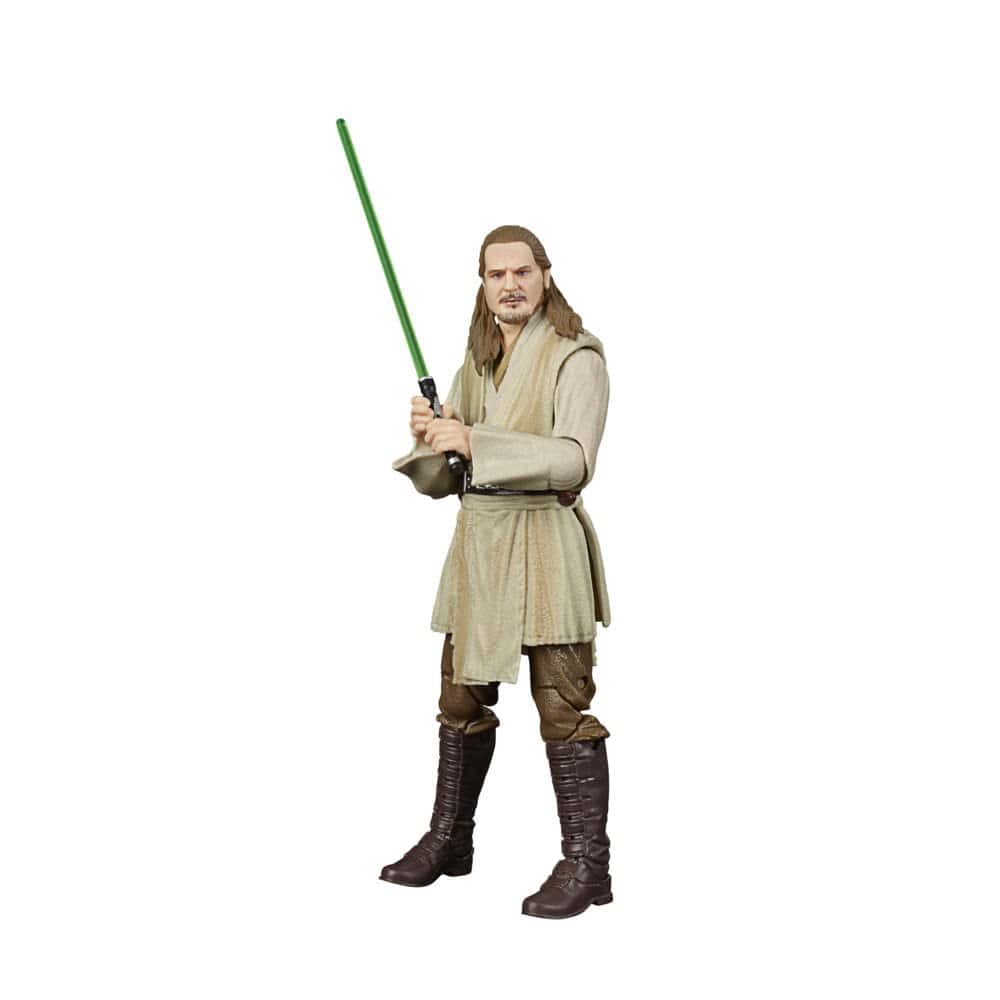 Powerful Jedi Master Qui-gon Jinn In Action Wallpaper