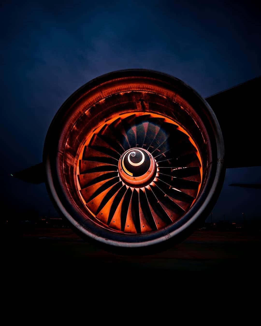 Powerful Jet Engine Close-up Wallpaper