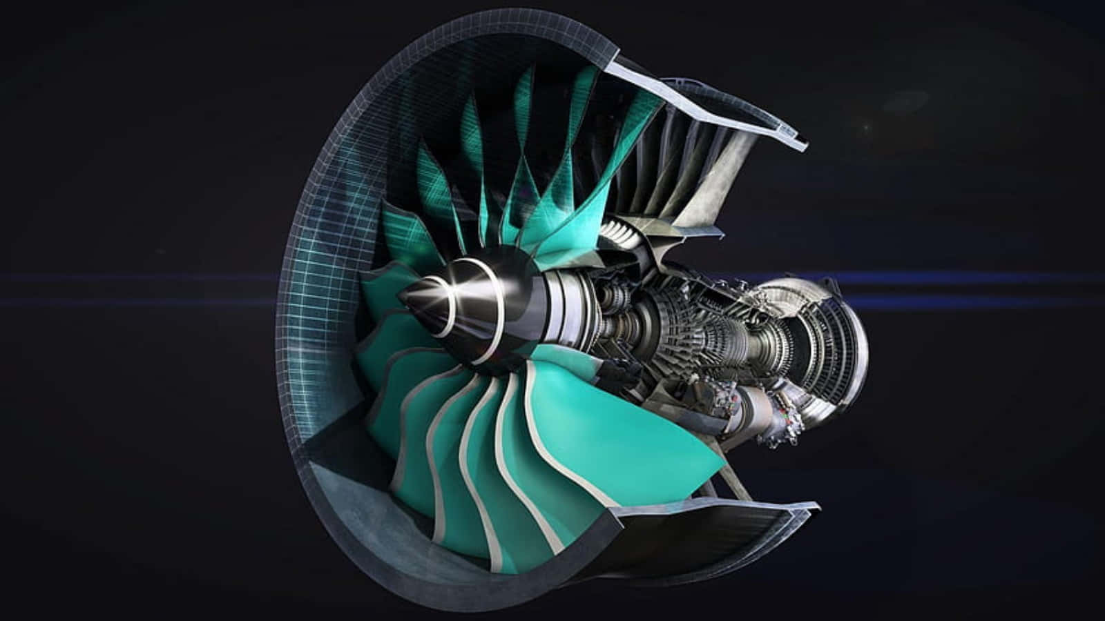 Powerful Jet Engine In Action Wallpaper