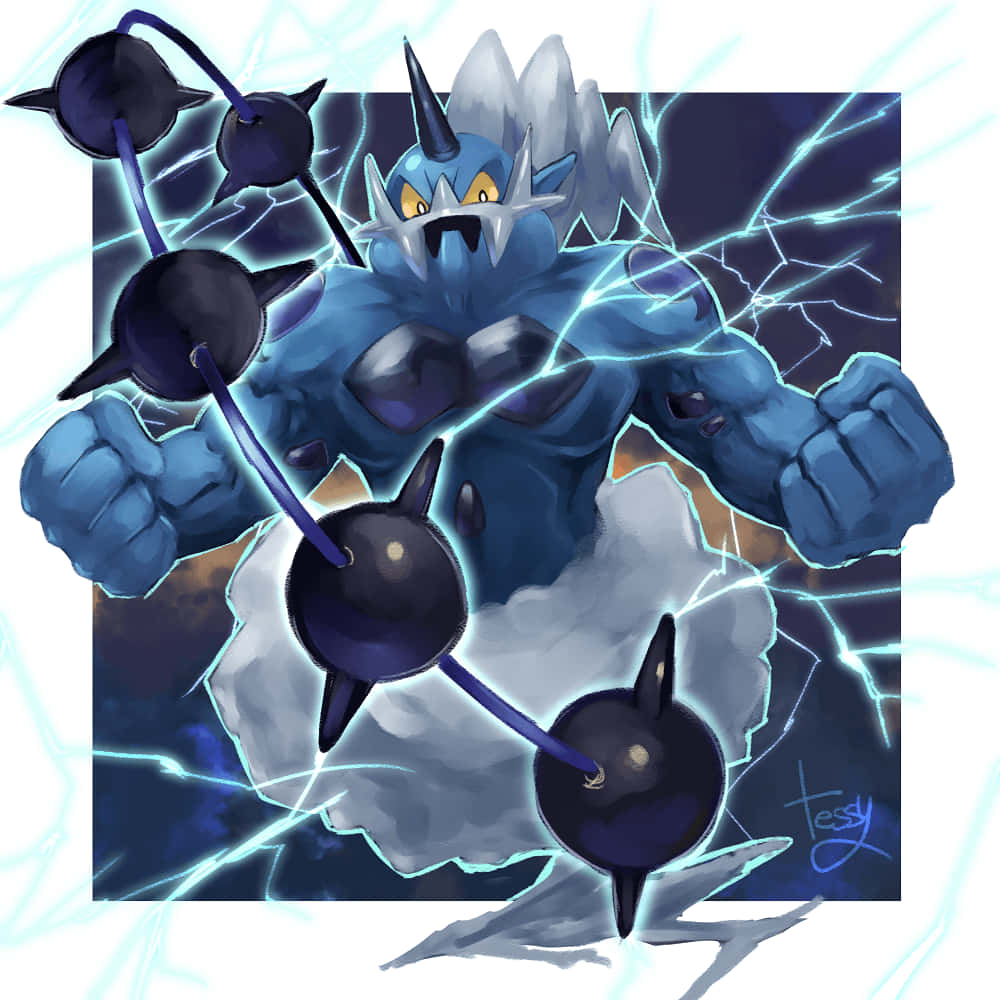 Powerful Thundurus Balls With Spikes Wallpaper