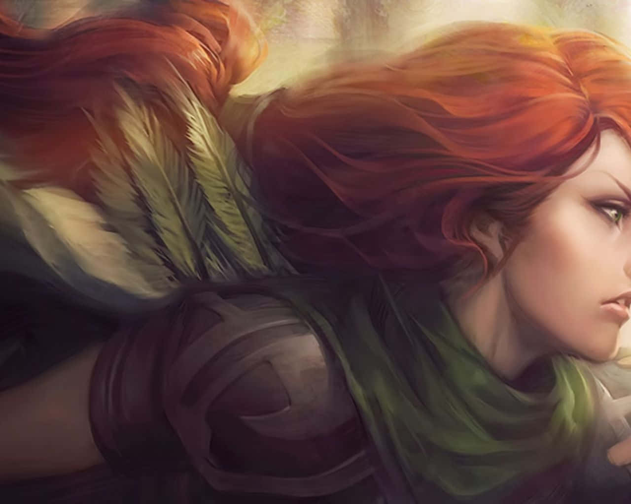 Powerful Windranger In Action Wallpaper