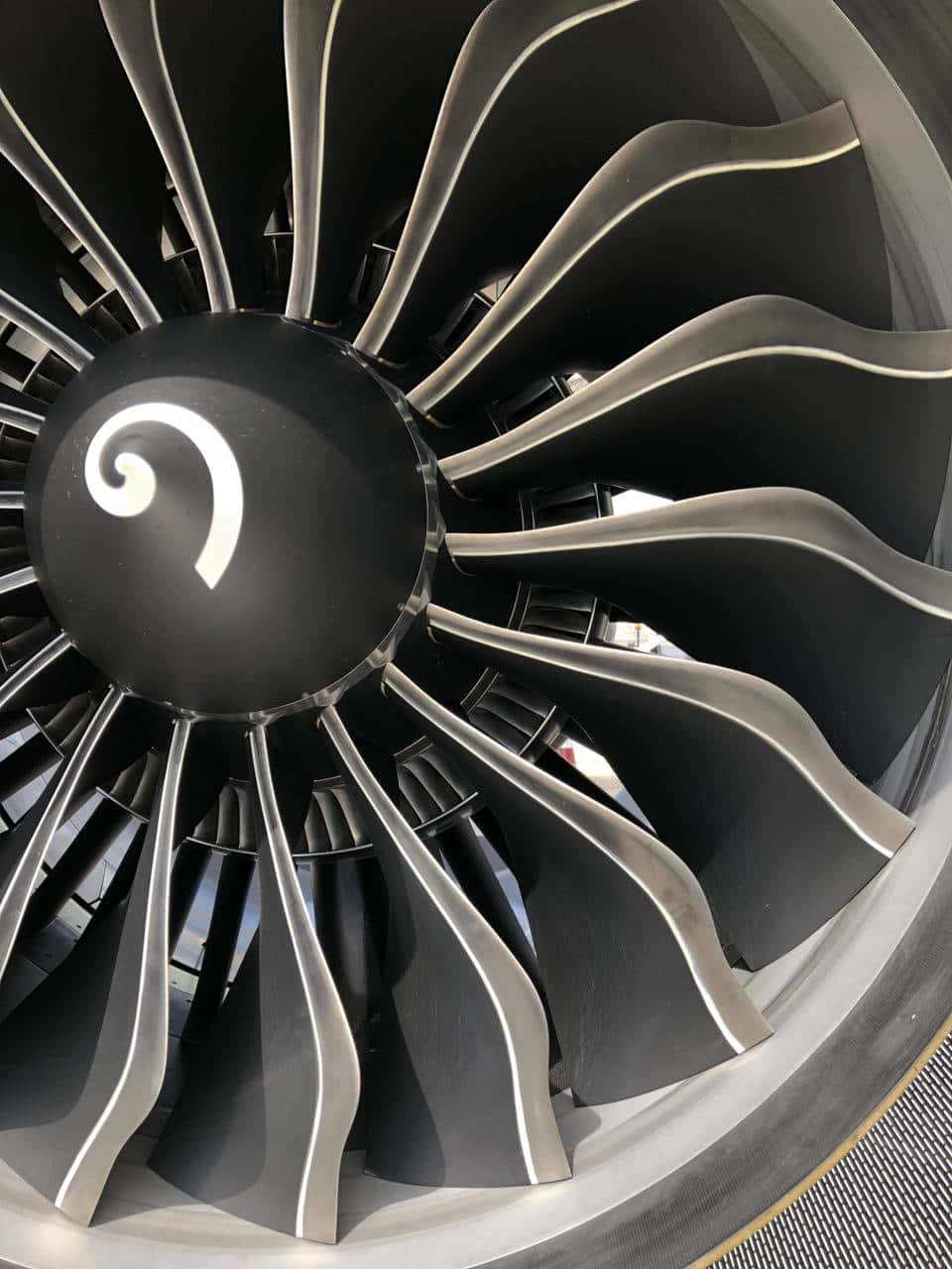 Powering The Skies: Jet Engine Close-up Wallpaper