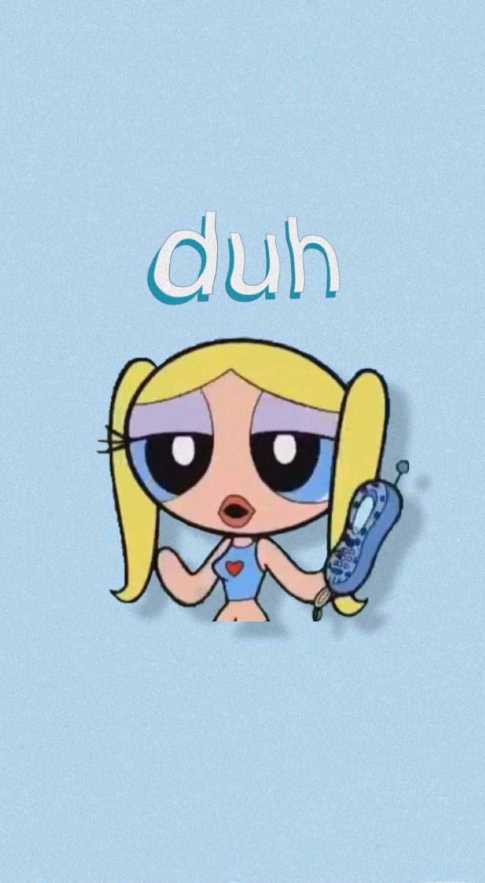 Powerpuff Girl Phone Duh Expression Wallpaper