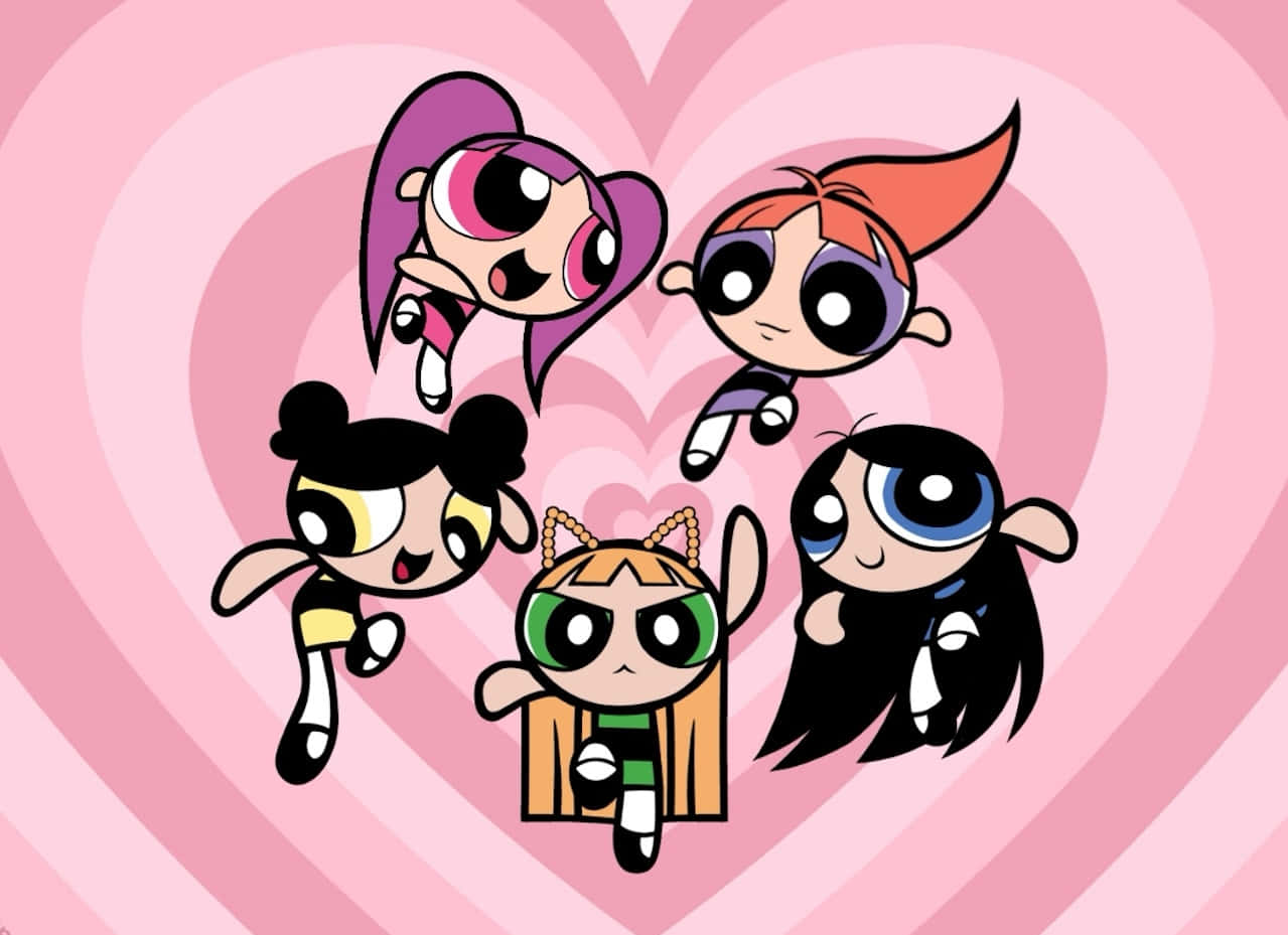 Powerpuff Girls Heart Background Wallpaper