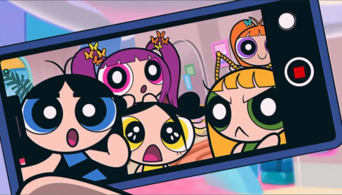 Powerpuff Girls Selfie Cartoon Wallpaper