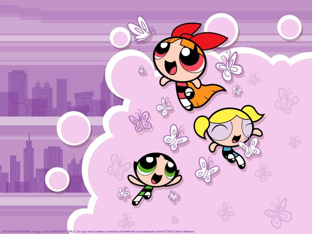 “powerpuff Yourself With Powerpuff Girls Heart” Wallpaper