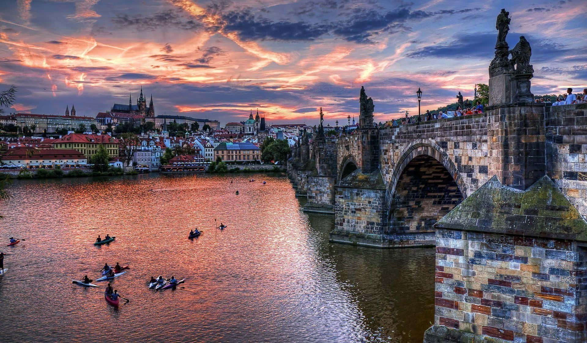 Prague Castle During Sunset Wallpaper