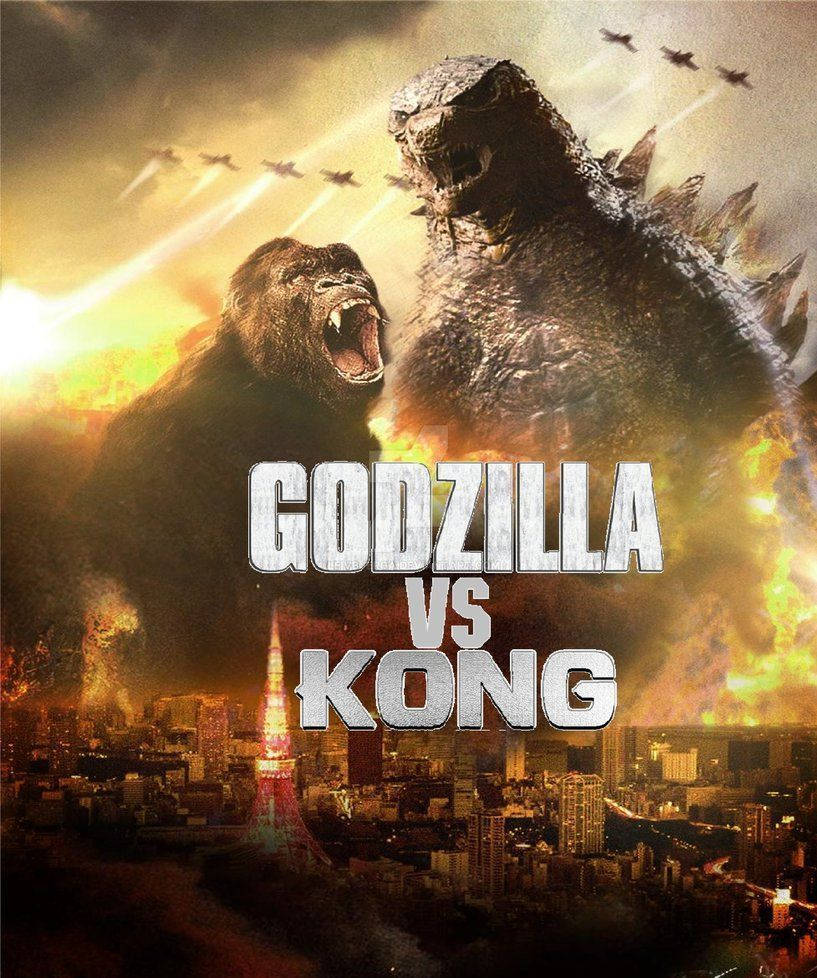 Prepare For An Epic Showdown In Godzilla Vs Kong Wallpaper