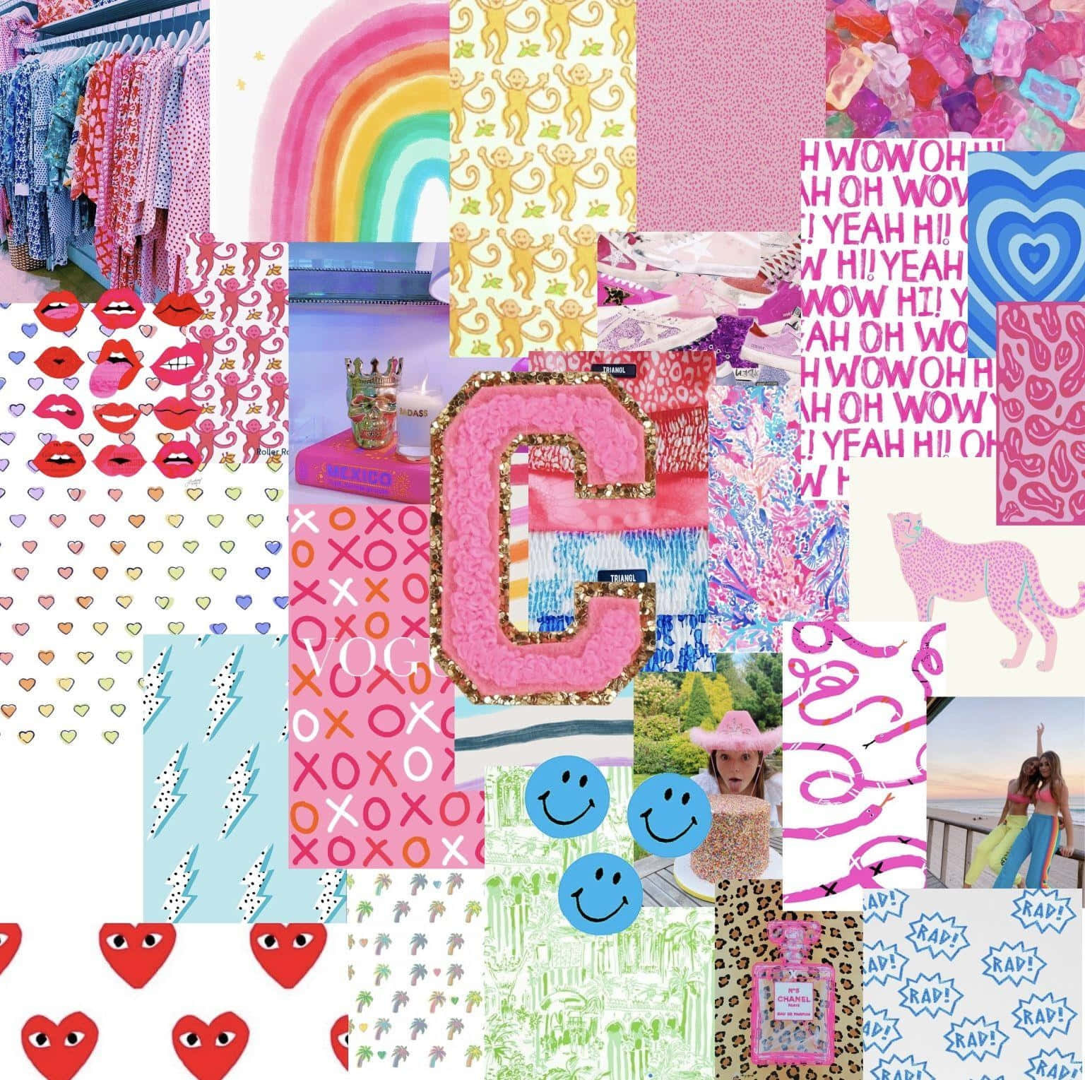 Preppy Girl Aesthetic Collage.jpg Wallpaper